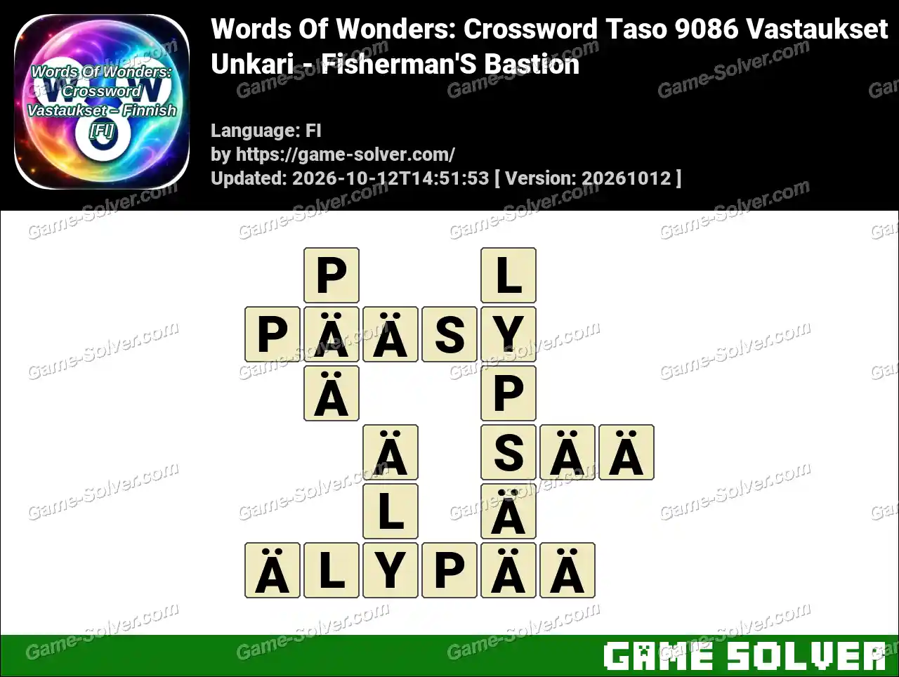 Words Of Wonders: Crossword Taso 9086 Vastaukset – Unkari – Fisherman’S Bastion